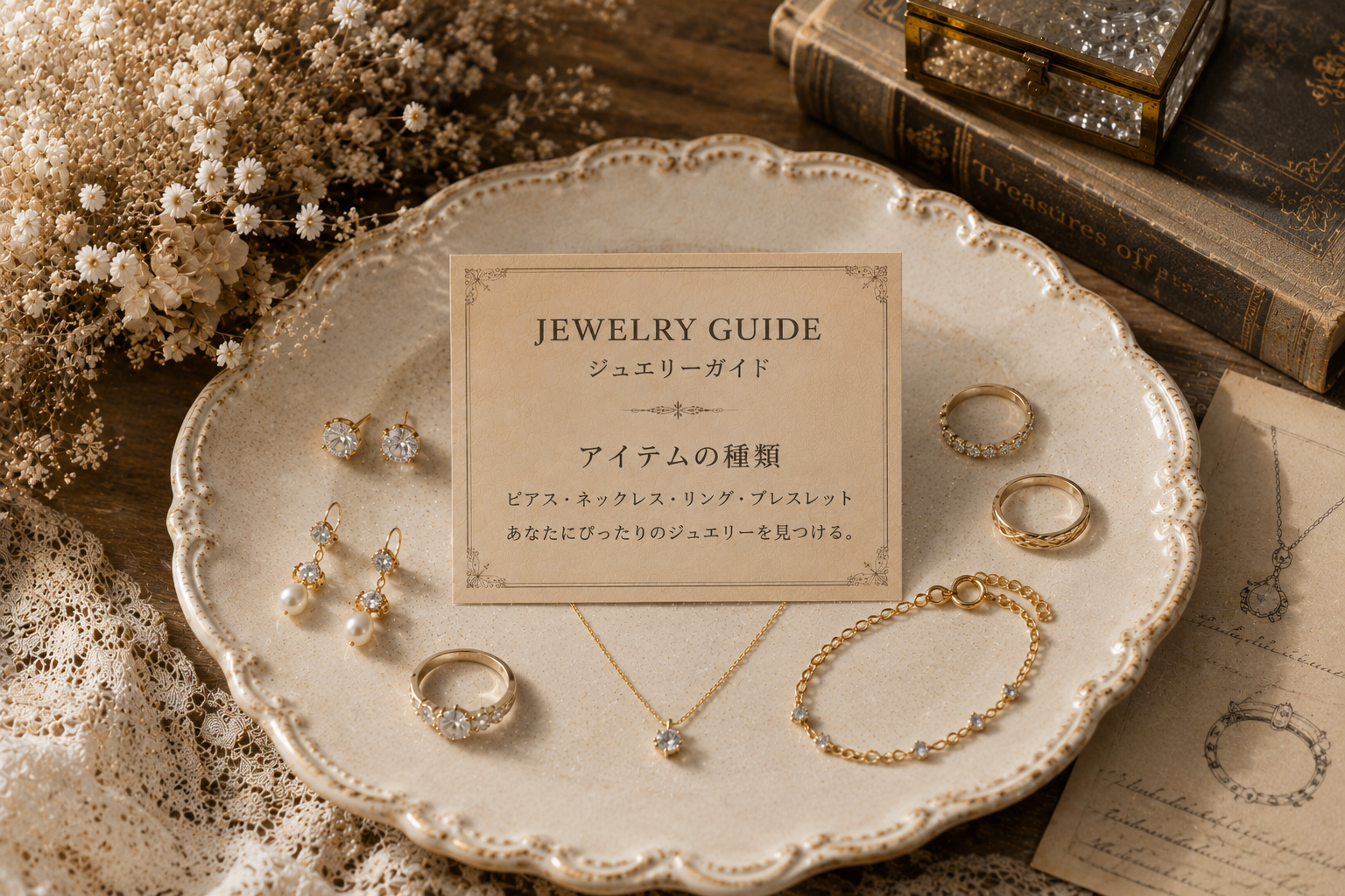 【完全ガイド】宝石・ジュエリーアイテムの種類と選び方｜自分に似合う輝きを見つけよう