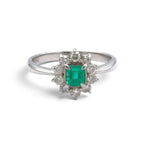 Emerald Ring Platinum PT900 Vintage Jewelry Estate Jewelry Japan JEM-1007-4