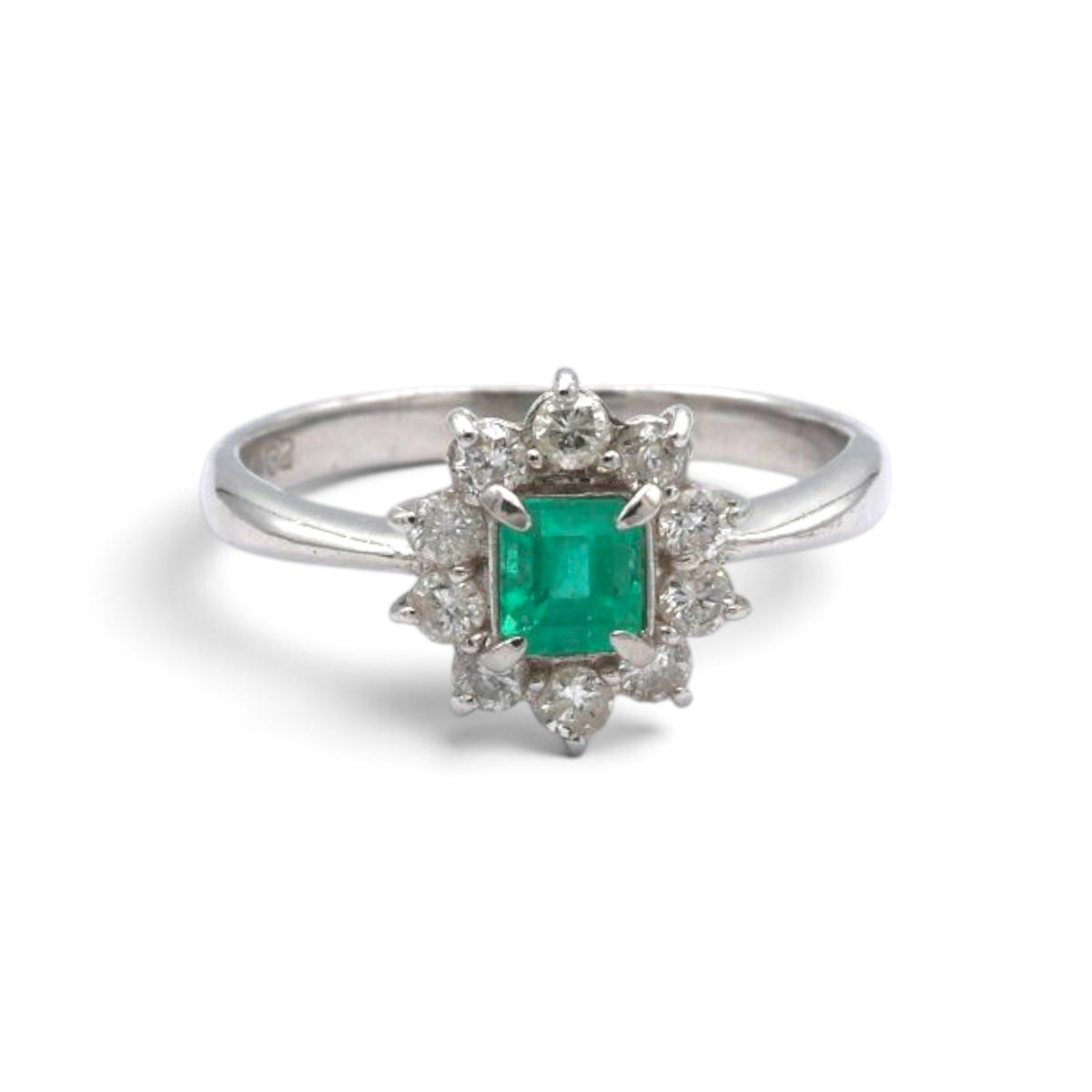 エメラルド リング プラチナ PT900 ヴィンテージ ジュエリー Estate Jewelry Japan JEM-1007-4