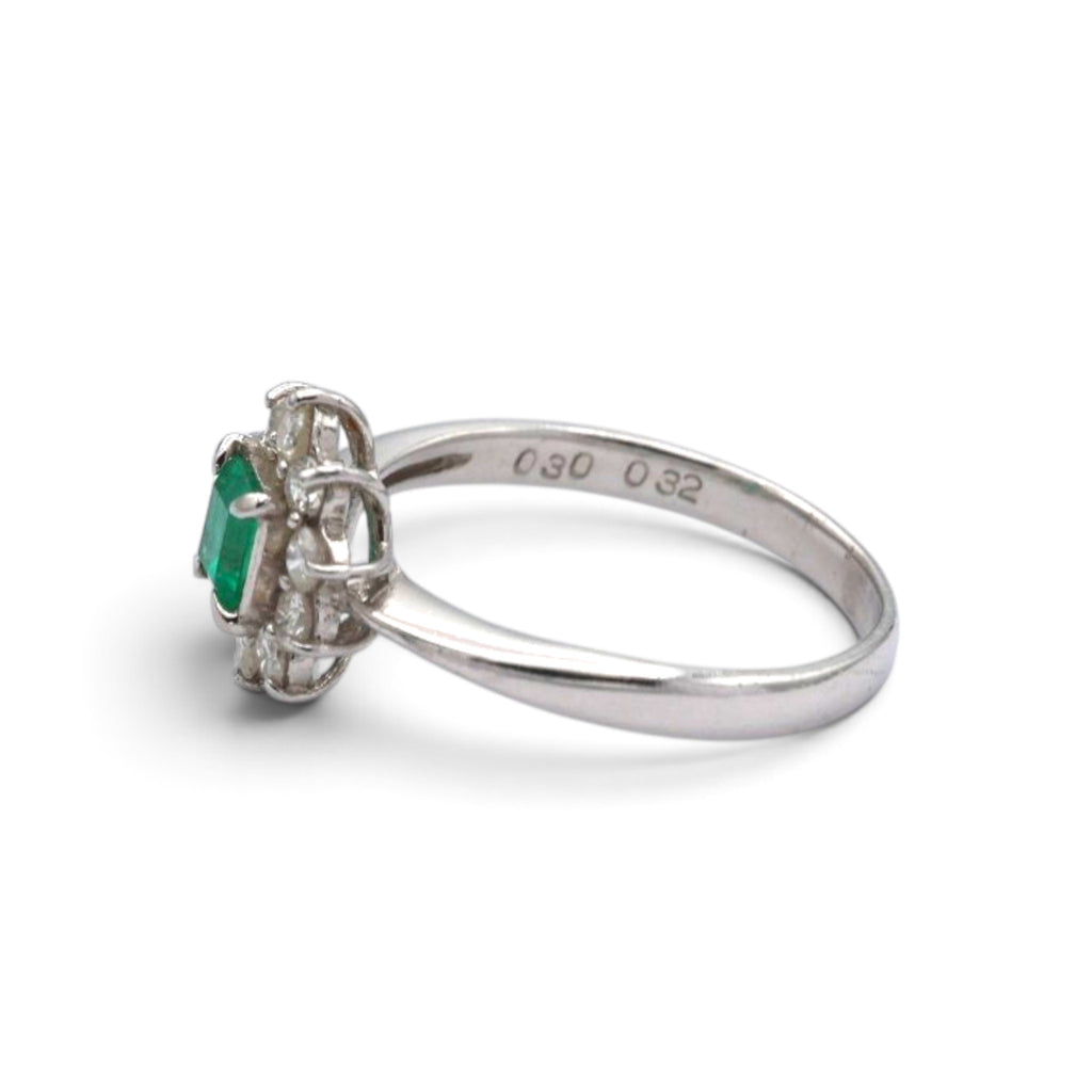 Emerald Ring Platinum PT900 Vintage Jewelry Estate Jewelry Japan JEM-1007-4