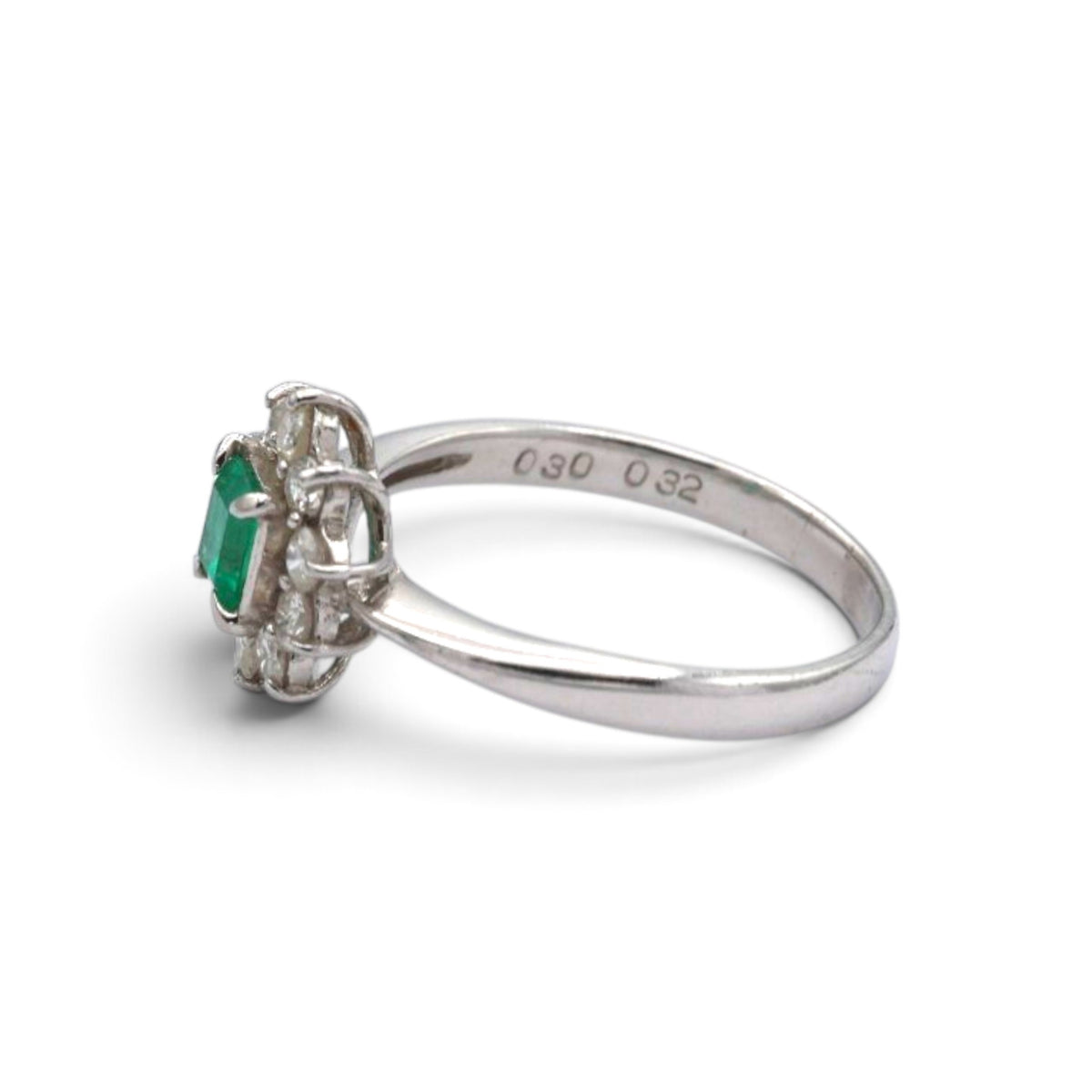 エメラルド リング プラチナ PT900 ヴィンテージ ジュエリー Estate Jewelry Japan JEM-1007-4