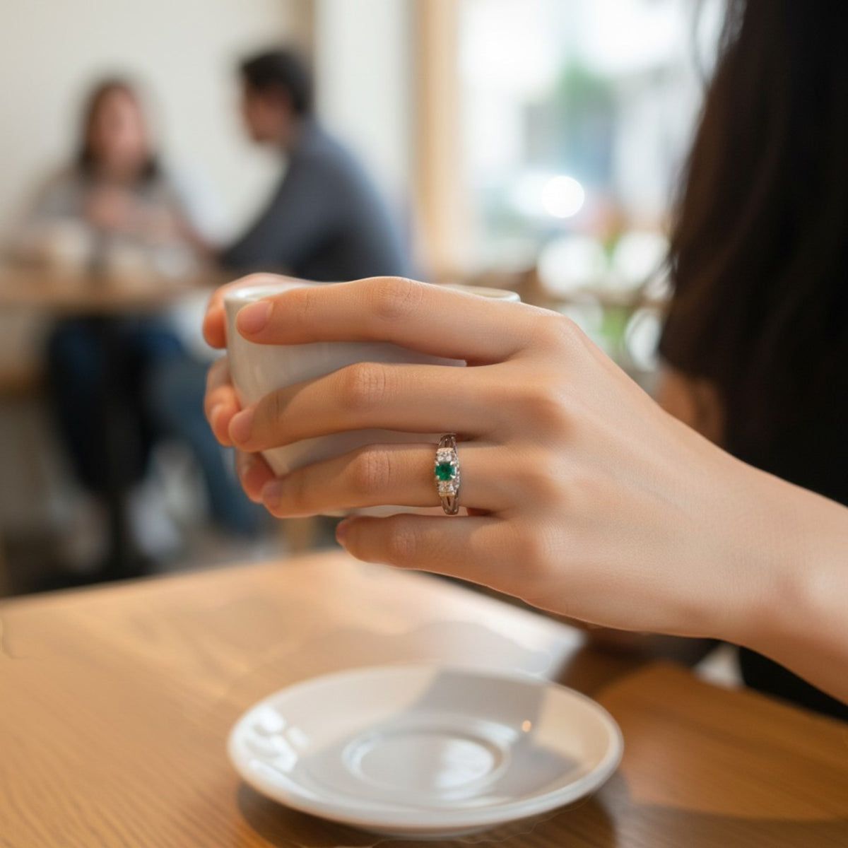 エメラルド リング プラチナ PT900 ヴィンテージ ジュエリー Estate Jewelry Japan JEM-1091-2