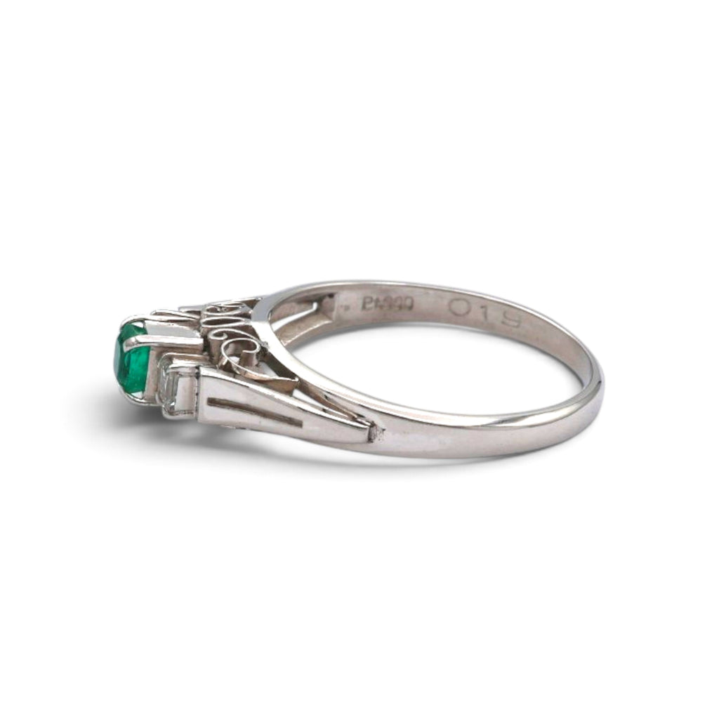 エメラルド リング プラチナ PT900 ヴィンテージ ジュエリー Estate Jewelry Japan JEM-1091-2