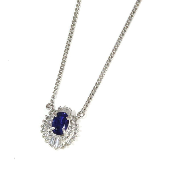 Sapphire Necklace Platinum Vintage Jewelry JEM00090