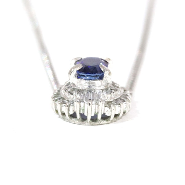 Sapphire Necklace Platinum Vintage Jewelry JEM00090