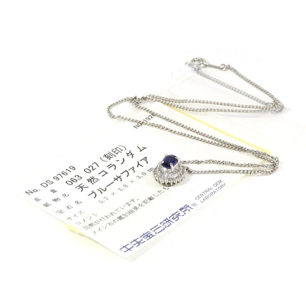 Sapphire Necklace Platinum Vintage Jewelry JEM00090