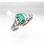 エメラルド リング プラチナ ヴィンテージ ジュエリー Estate Jewelry Japan JEM-1219-3