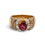 Ruby Ring Gold K18 Vintage Jewelry Estate Jewelry Japan JEM-2069