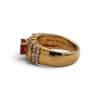 Ruby Ring Gold K18 Vintage Jewelry Estate Jewelry Japan JEM-2069