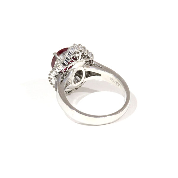 Ruby Ring Platinum Vintage Jewelry JEM-2858
