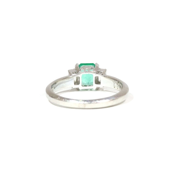 Emerald Ring Platinum Vintage Jewelry JEM-608-7