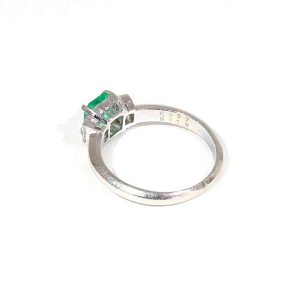 Emerald Ring Platinum Vintage Jewelry JEM-608-7