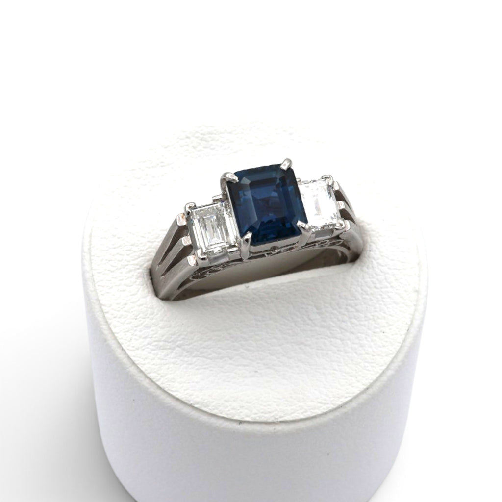 Sapphire Ring Platinum PT900 Vintage Jewelry Estate Jewelry Japan JEM-655-4