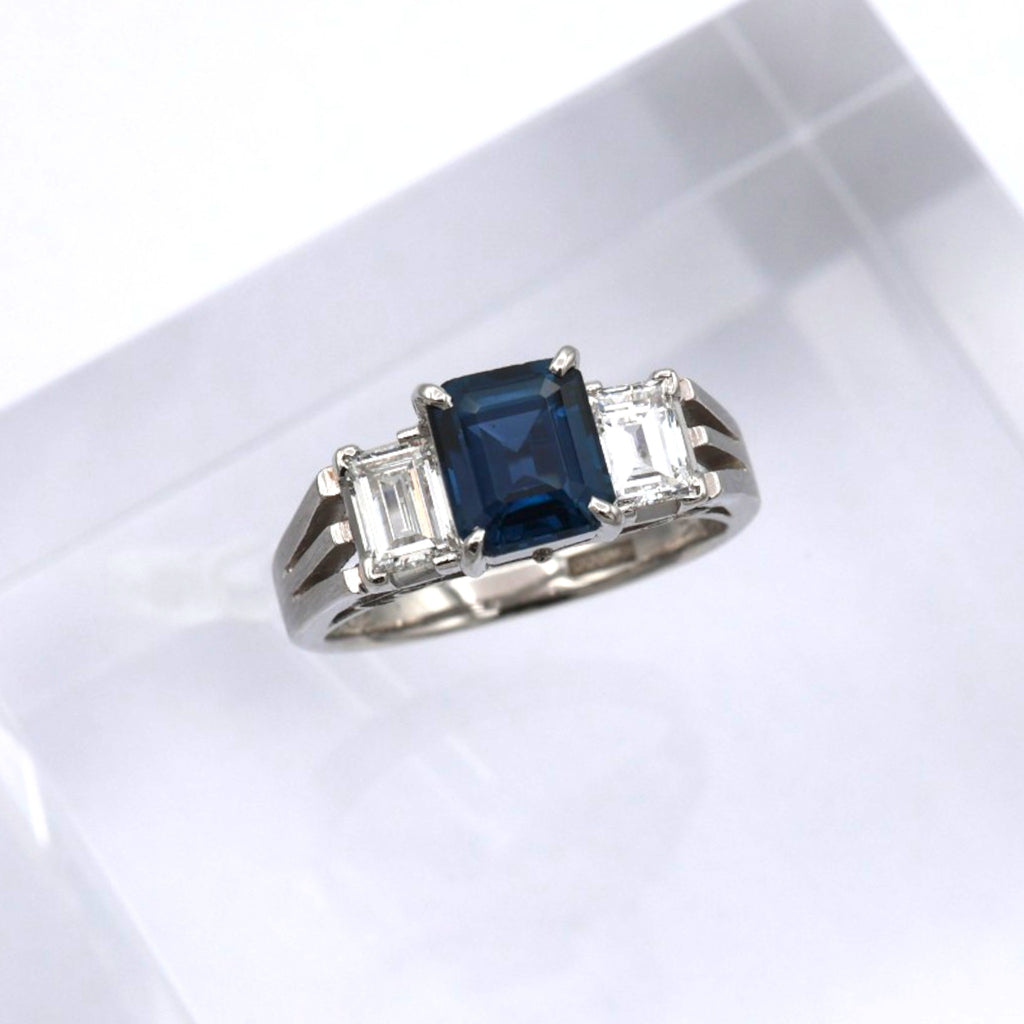 Sapphire Ring Platinum PT900 Vintage Jewelry Estate Jewelry Japan JEM-655-4