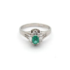 エメラルド リング プラチナ PT900 ヴィンテージ ジュエリー Estate Jewelry Japan JEM-702-6