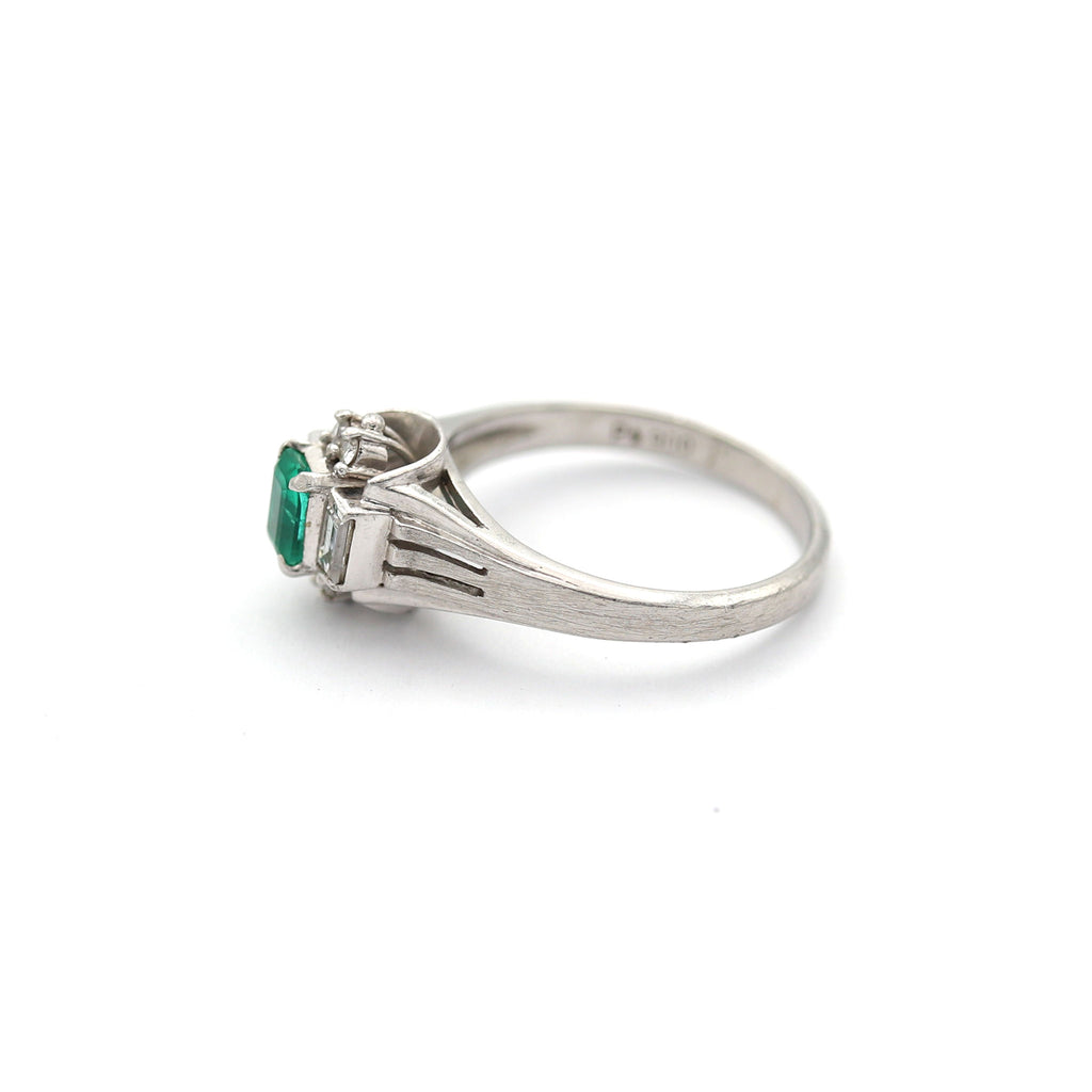エメラルド リング プラチナ PT900 ヴィンテージ ジュエリー Estate Jewelry Japan JEM-702-6