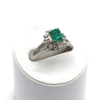 エメラルド リング プラチナ PT900 ヴィンテージ ジュエリー Estate Jewelry Japan JEM-705-2