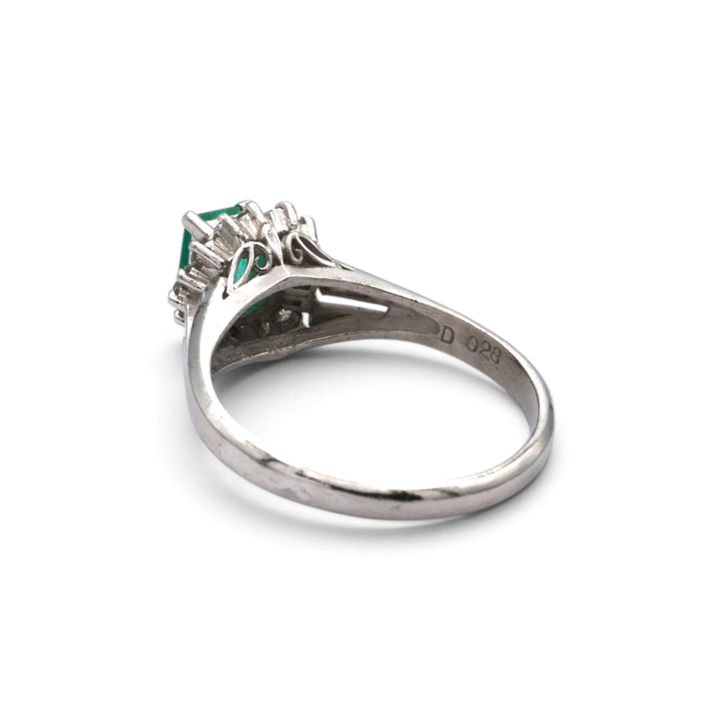 エメラルド リング プラチナ PT900 ヴィンテージ ジュエリー Estate Jewelry Japan JEM-705-2