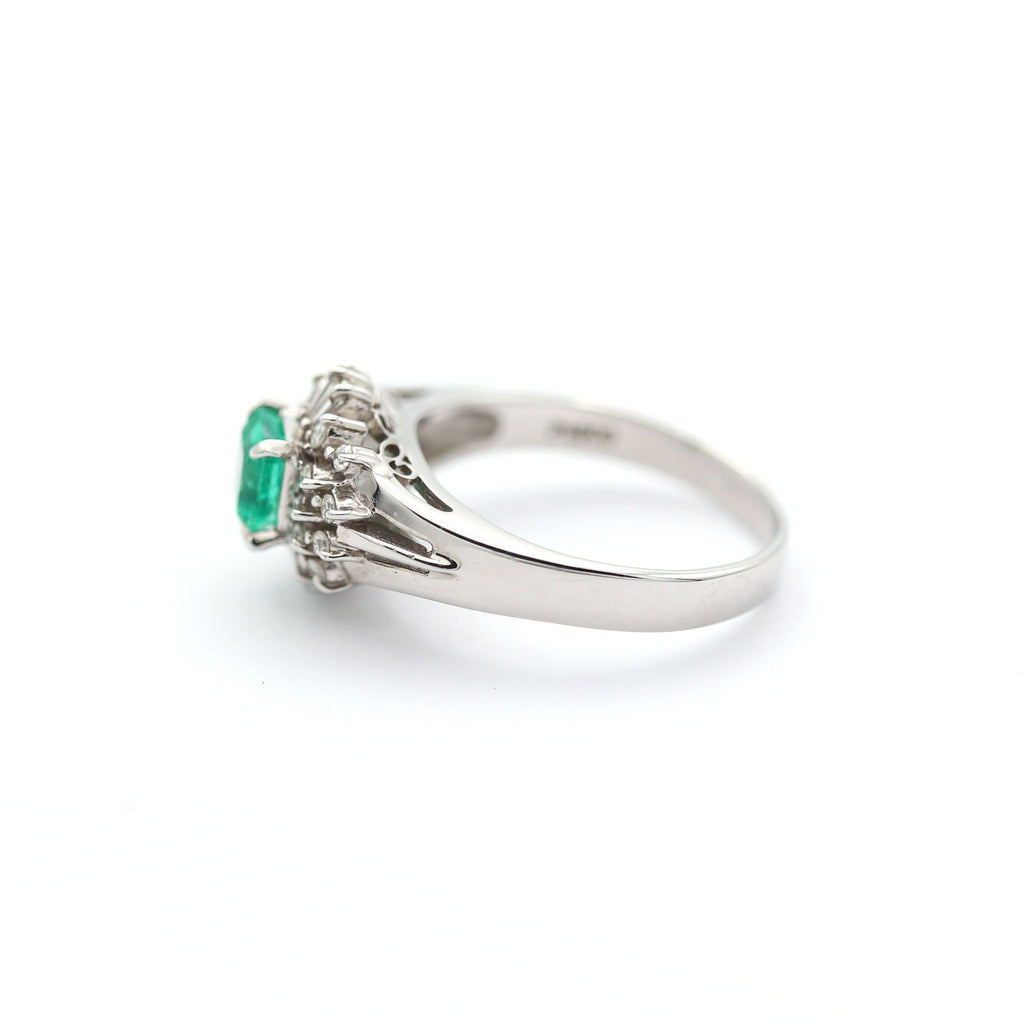 エメラルド リング プラチナ PT900 ヴィンテージ ジュエリー Estate Jewelry Japan JEM-707-9