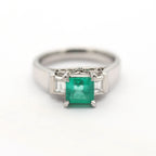 エメラルド リング プラチナ PT900 ヴィンテージ ジュエリー Estate Jewelry Japan JEM-709-6