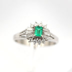 エメラルド リング プラチナ PT900 ヴィンテージ ジュエリー Estate Jewelry Japan JEM-710-1