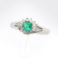 エメラルド リング プラチナ PT850 ヴィンテージ ジュエリー Estate Jewelry Japan JEM-711-2