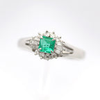 エメラルド リング プラチナ PT850 ヴィンテージ ジュエリー Estate Jewelry Japan JEM-711-2
