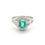 エメラルド リング プラチナ PT900 ヴィンテージ ジュエリー Estate Jewelry Japan JEM-J067-4