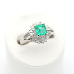 エメラルド リング プラチナ PT900 ヴィンテージ ジュエリー Estate Jewelry Japan JEM-J067-4