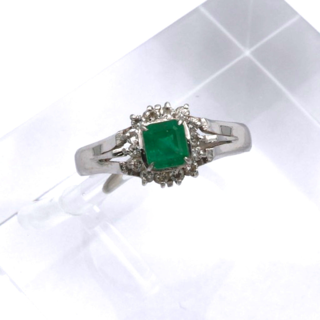 エメラルド リング プラチナ PT850 ヴィンテージ ジュエリー Estate Jewelry Japan JEM-713-6