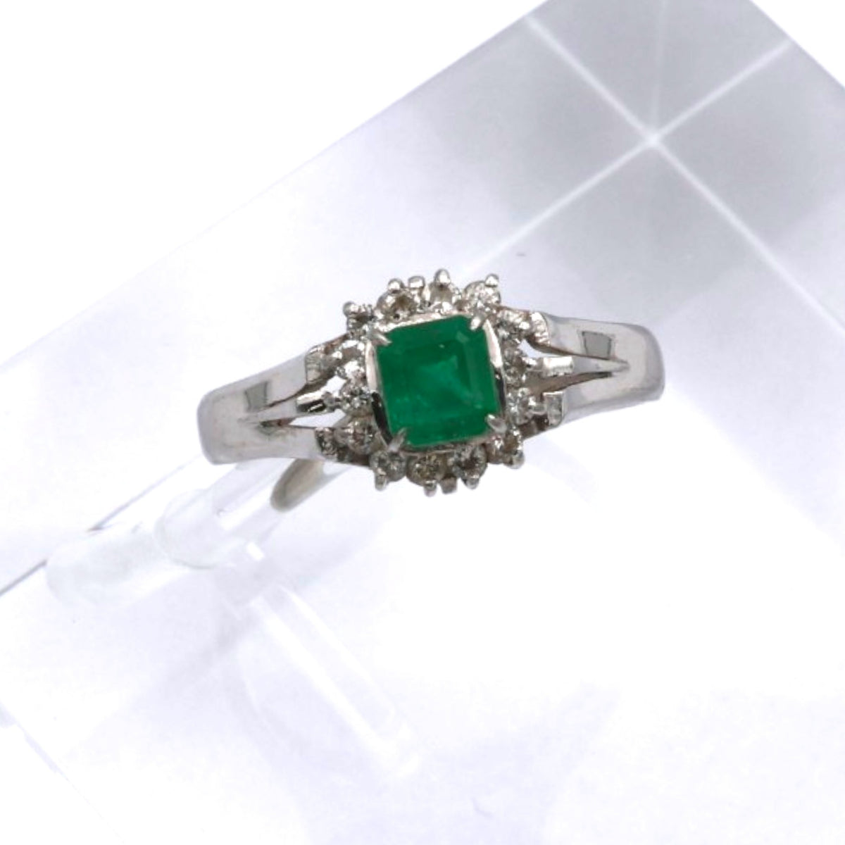 エメラルド リング プラチナ PT850 ヴィンテージ ジュエリー Estate Jewelry Japan JEM-713-6