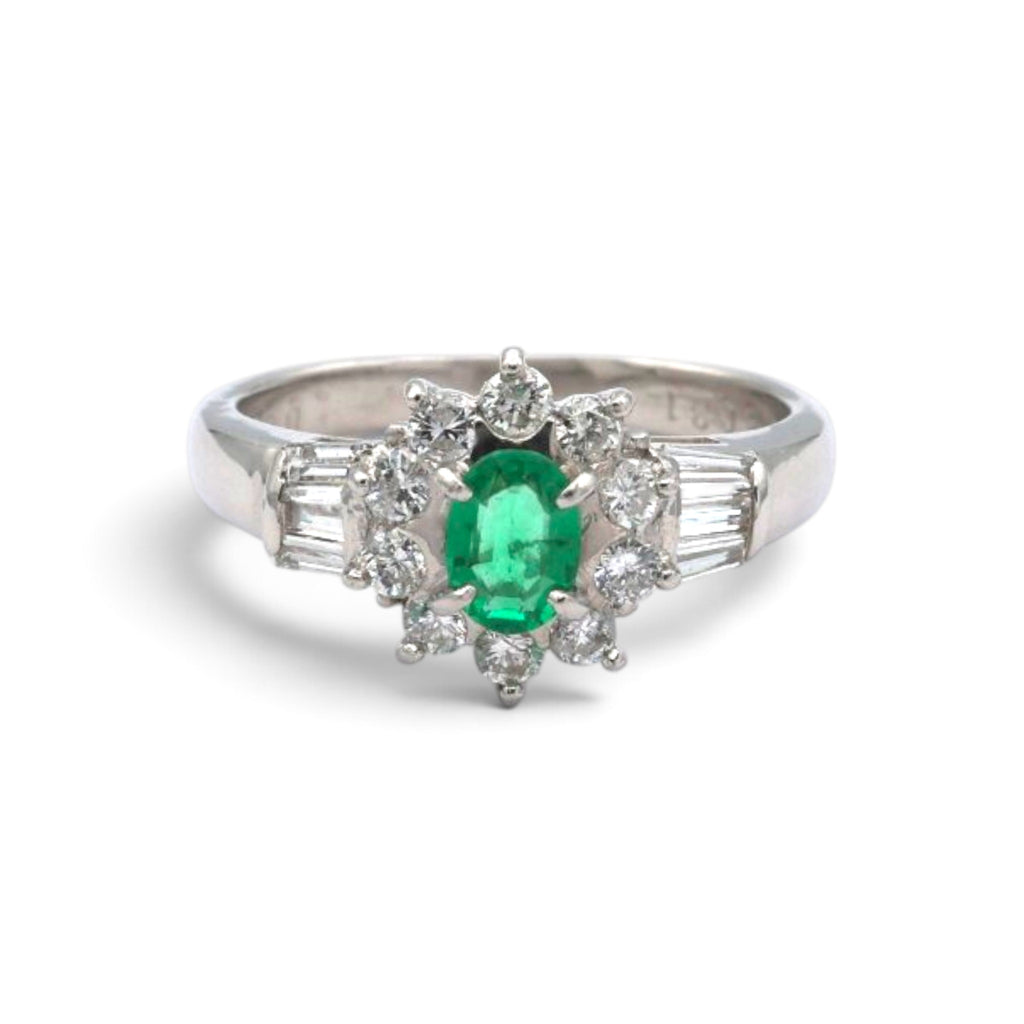 エメラルド リング プラチナ PT900 ヴィンテージ ジュエリー Estate Jewelry Japan JEM-731-4