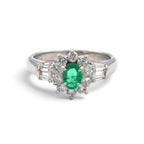 エメラルド リング プラチナ PT900 ヴィンテージ ジュエリー Estate Jewelry Japan JEM-731-4