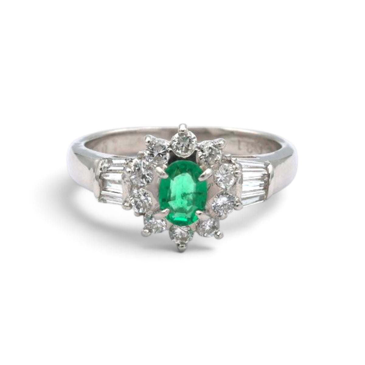 エメラルド リング プラチナ PT900 ヴィンテージ ジュエリー Estate Jewelry Japan JEM-731-4