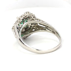 Emerald Ring Pt900 0.68ct Diamond 0.36ct Vintage Jewelry JEM-738-4