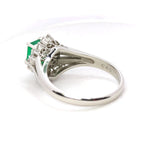 エメラルド リング Pt900 0.48ct ダイヤモンド 0.4ct ヴィンテージ ジュエリー JEM-738-5