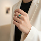 Emerald Ring Pt900 0.55ct Diamond 0.38ct Vintage Jewelry JEM-738-8