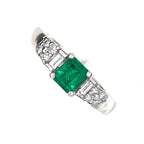 Emerald Ring Pt900 0.55ct Diamond 0.38ct Vintage Jewelry JEM-738-8