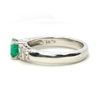 Emerald Ring Pt900 0.55ct Diamond 0.38ct Vintage Jewelry JEM-738-8