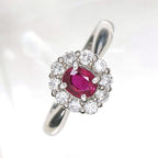 Ruby Ring Pt900 0.6ct Diamond 0.5ct Vintage Jewelry JEM-742-1
