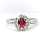 Ruby Ring Pt900 0.6ct Diamond 0.5ct Vintage Jewelry JEM-742-1