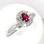 Ruby Ring Pt900 0.6ct Diamond 0.5ct Vintage Jewelry JEM-742-1