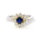 Sapphire Ring K18 Pt900 0.56ct Diamond 0.45ct Vintage Jewelry JEM-744-9