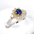 Sapphire Ring K18 Pt900 0.56ct Diamond 0.45ct Vintage Jewelry JEM-744-9