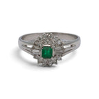 エメラルド リング プラチナ PT900 ヴィンテージ ジュエリー Estate Jewelry Japan JEM-765-4