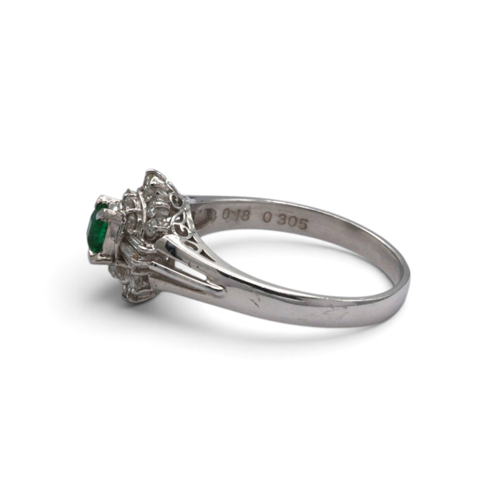 エメラルド リング プラチナ PT900 ヴィンテージ ジュエリー Estate Jewelry Japan JEM-765-4