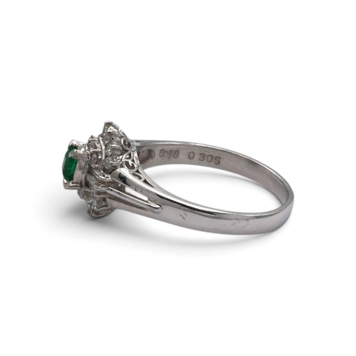 エメラルド リング プラチナ PT900 ヴィンテージ ジュエリー Estate Jewelry Japan JEM-765-4