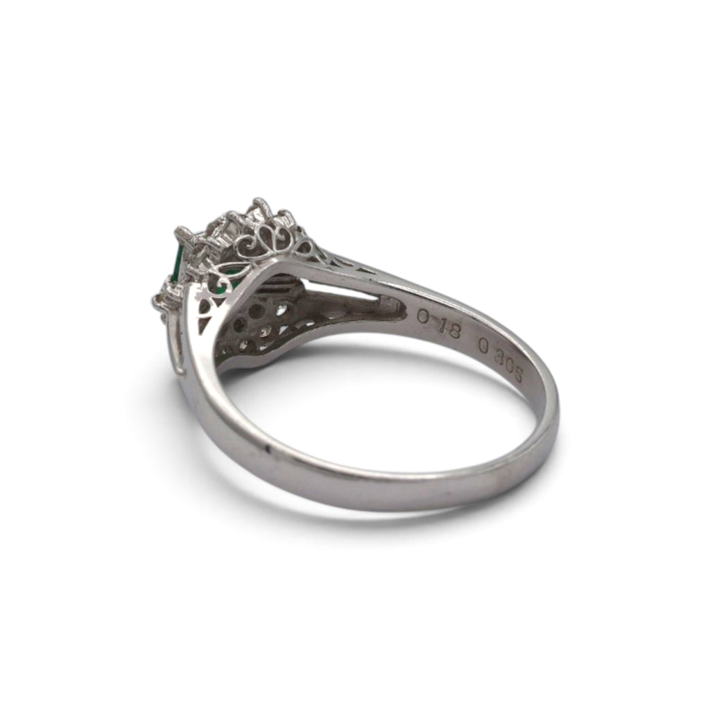 エメラルド リング プラチナ PT900 ヴィンテージ ジュエリー Estate Jewelry Japan JEM-765-4