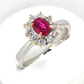 ルビー リング Pt900 K18 0.76ct ダイヤモンド 0.36ct ヴィンテージ ジュエリー JEM-818-9