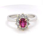ルビー リング Pt900 K18 0.76ct ダイヤモンド 0.36ct ヴィンテージ ジュエリー JEM-818-9